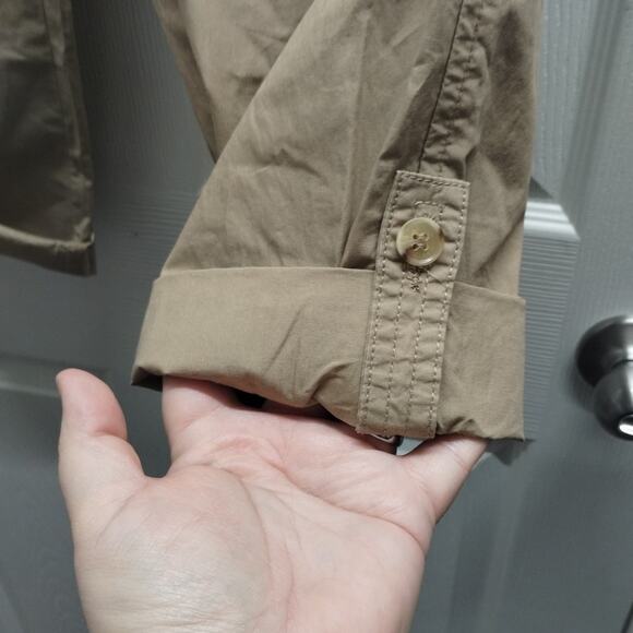 Nautica NWT Women's Size Small Brown Mid-Rise Cropped Utility Roll-Tab Leg Pants - Picture 4 of 7